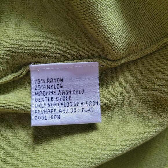 Talbots Lime Green Sleeveless V-Neck Knit Tank Top Rayon/Nylon Blend Womens M - Picture 4 of 7